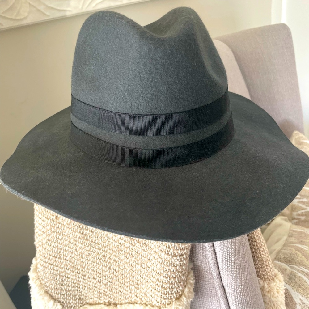 Nordstrom 100% Wool Hat Charcoal One Size Fits All Adjustable Foldable Travel - Picture 6 of 9